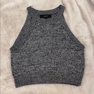 Grey knit crop top